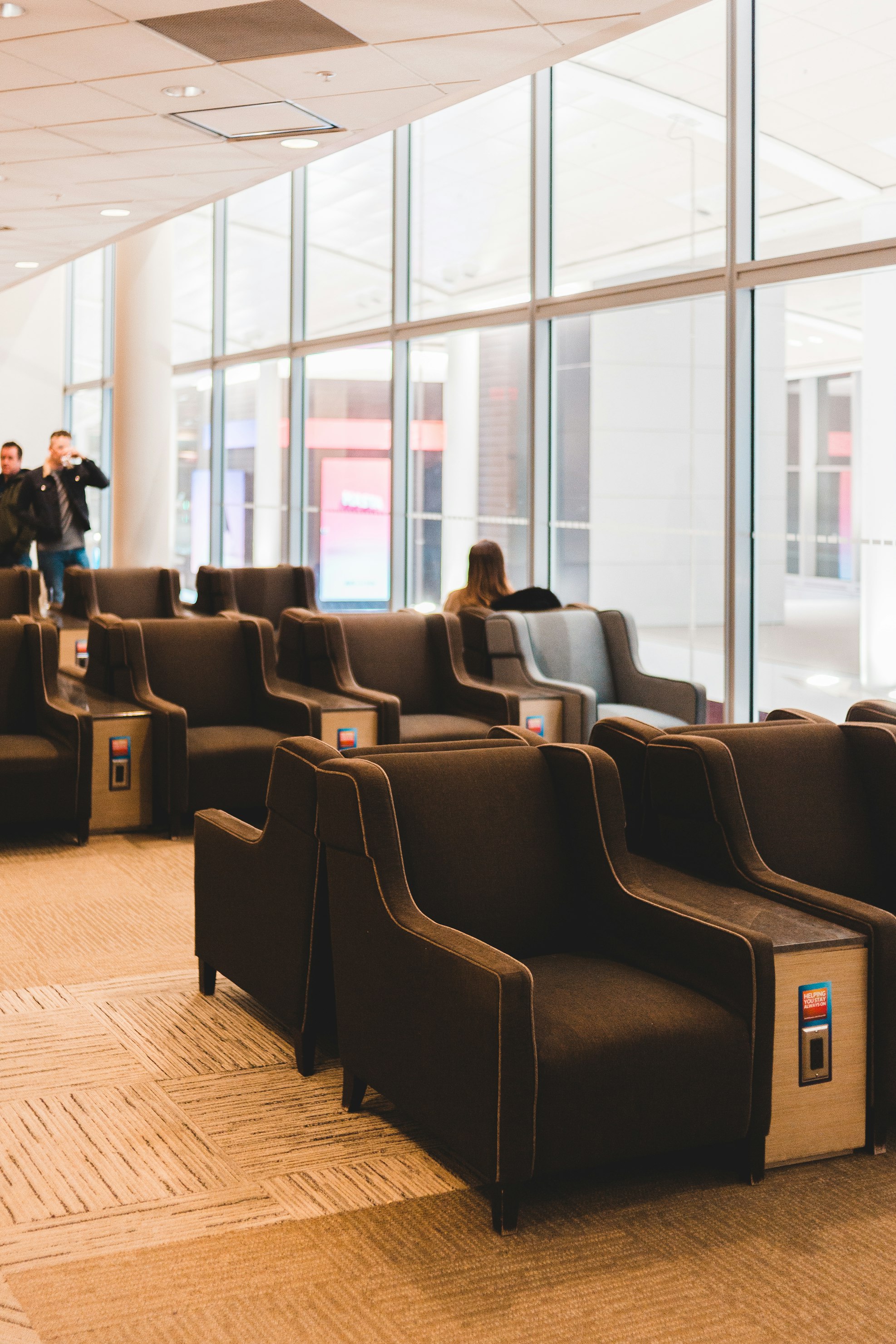 Comfortable waiting area seating in office reception